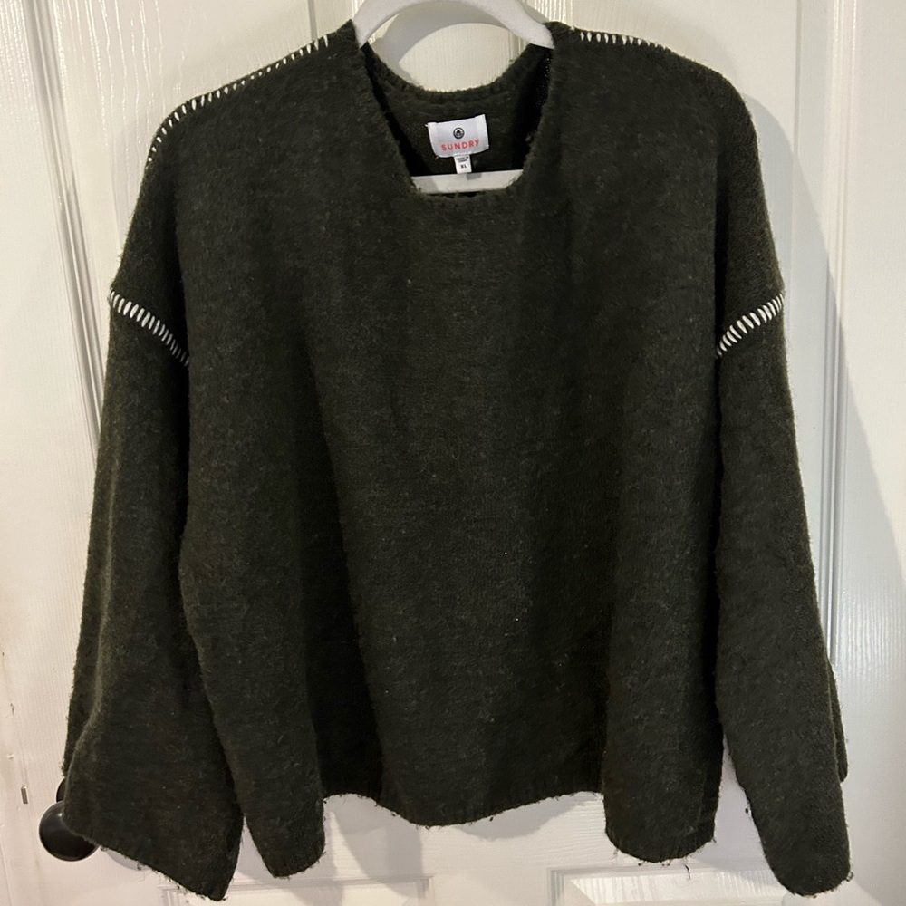 Anthropologie Whipstitch Crew Neck Sweater